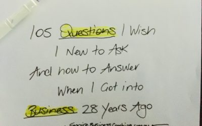 105 QUESTIONS I WISH I NEW TO ASK and how to answer when I started in business 28 years ago.